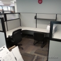 Teknion White Systems Furniture Cubicle Workstation Desk